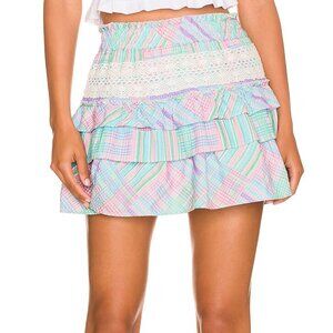 LoveShackFancy Corbett Candyland Plaid Skirt NWT